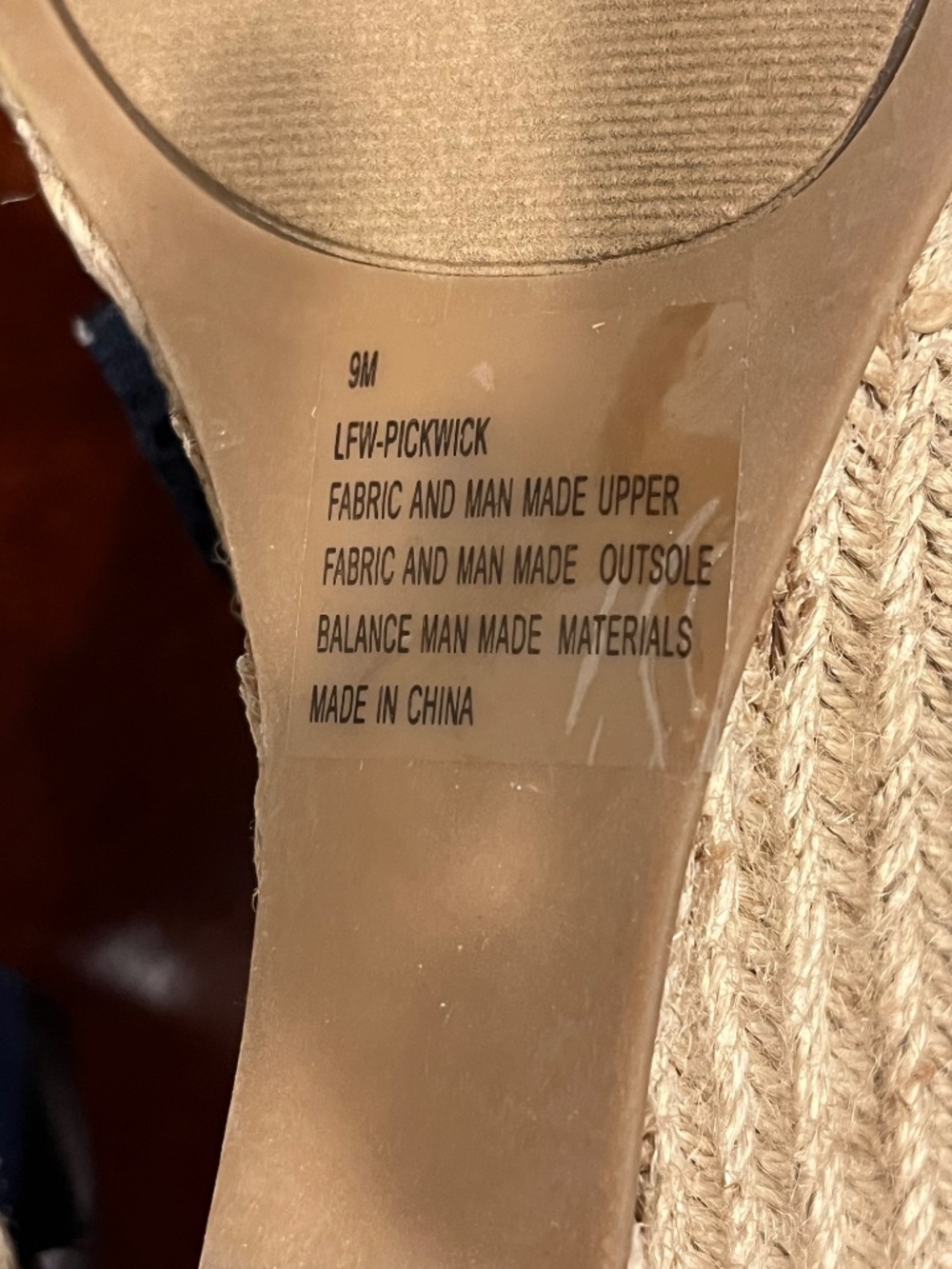NWOT London Fog Pickwick Stretch Wedge Espadrille Sandal 9M - Picture 10 of 11